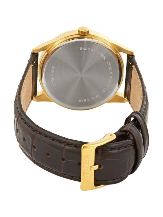 NWT Citizen Quartz Black Dial Dark Brown Leather Men\'s Watch main image 3